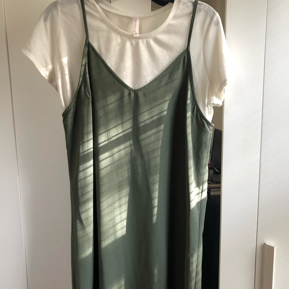 Casual Forrest Green T-shirt dress